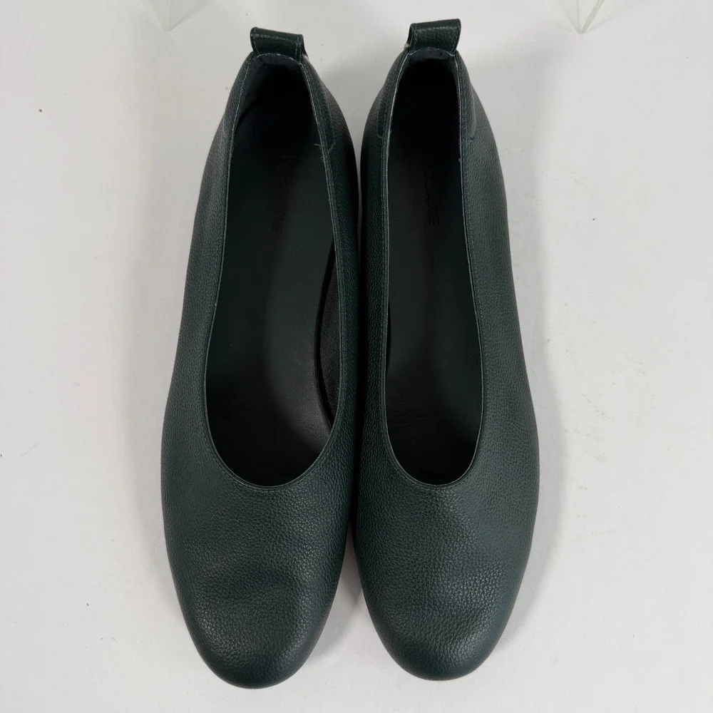 Everlane Day Glove Flats Size 11 Dark Green Leather Ballet Flats Minimalist